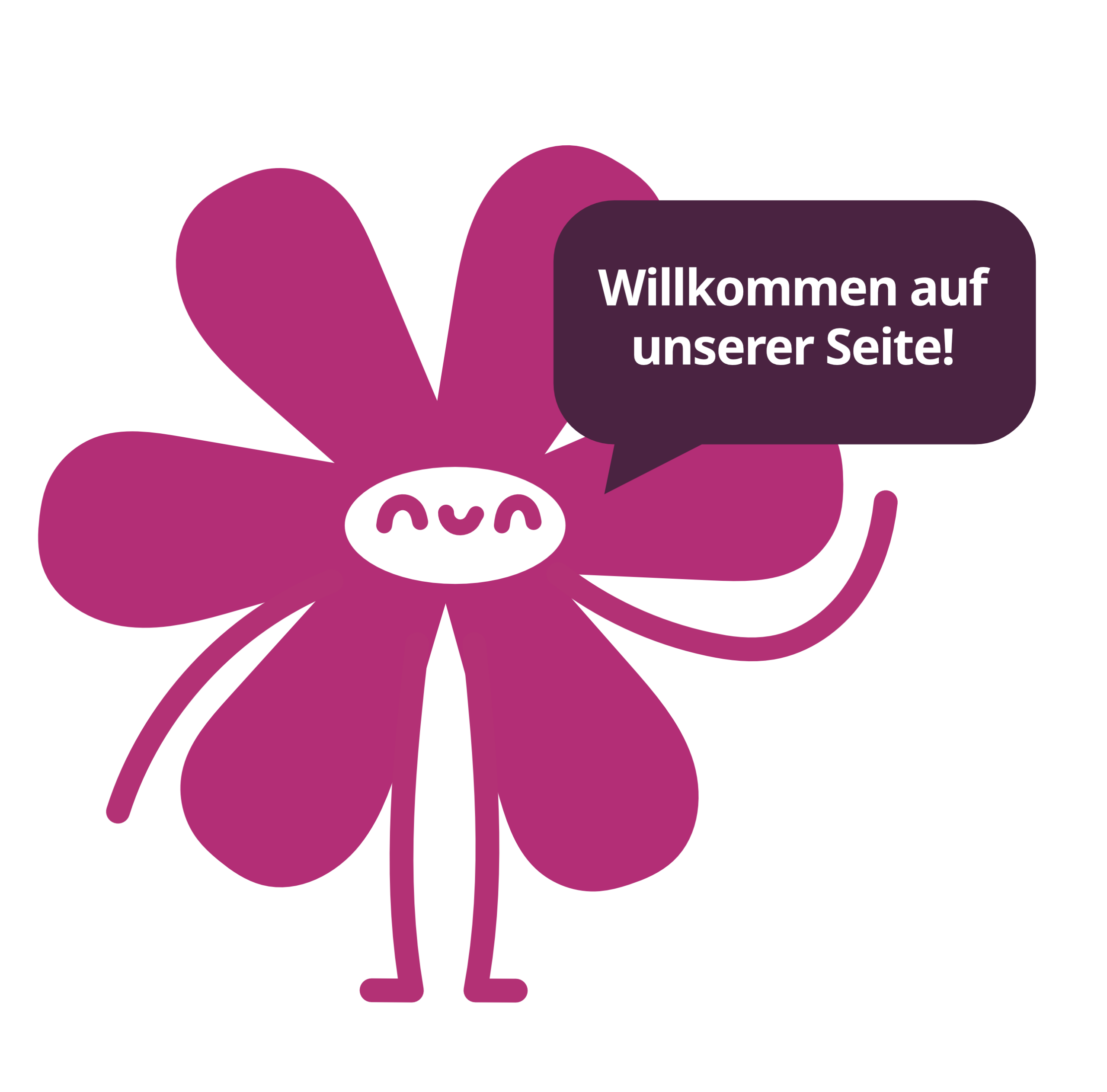 Zeichnung: das Maskottchen der dgti winkt und sagt: "Willkommen auf unserer Seite!"