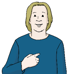 Zeichnung: Ein Mensch zeigt auf sich selbst.